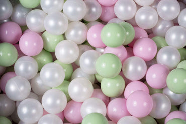 Ballenbak ballen set - Wit Pearl, Licht Groen, Pastel Roze